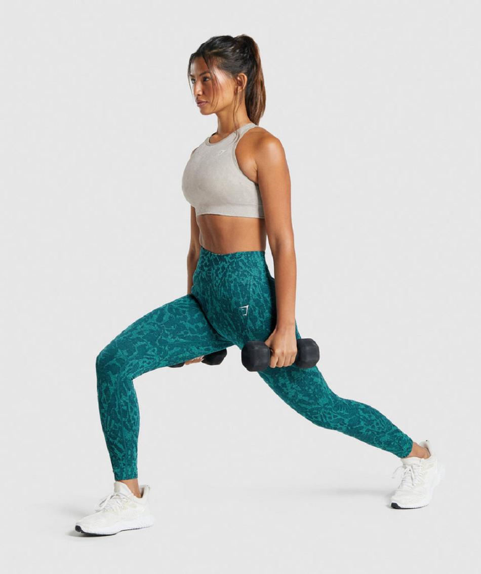 Gymshark Adapt Animal Seamless Ženske Tajice Tirkizne | HR 3962BEX